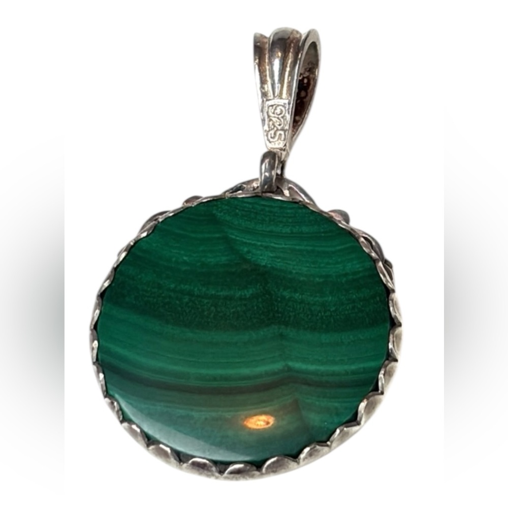 Malachite 925 Sterling Silver Lotus Reversible Pendant With Opal